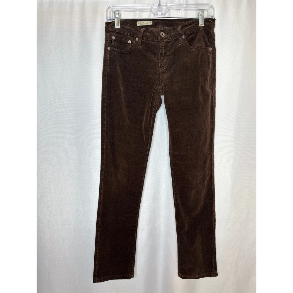 AG Stilt Cigarette Chocolate Brown Corduroy Pants Size 26 Preppy Capsule Soft